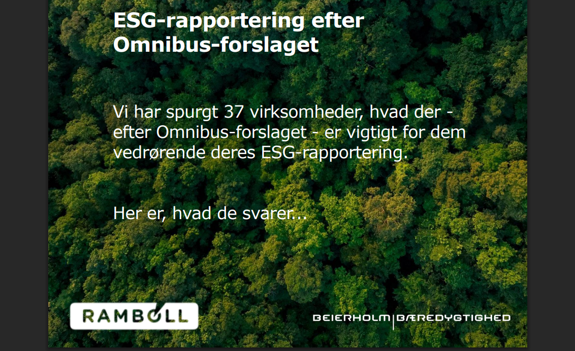 Ny undersøgelse om ESG-rapportering efter Omnibus-forslaget - hvad er ...